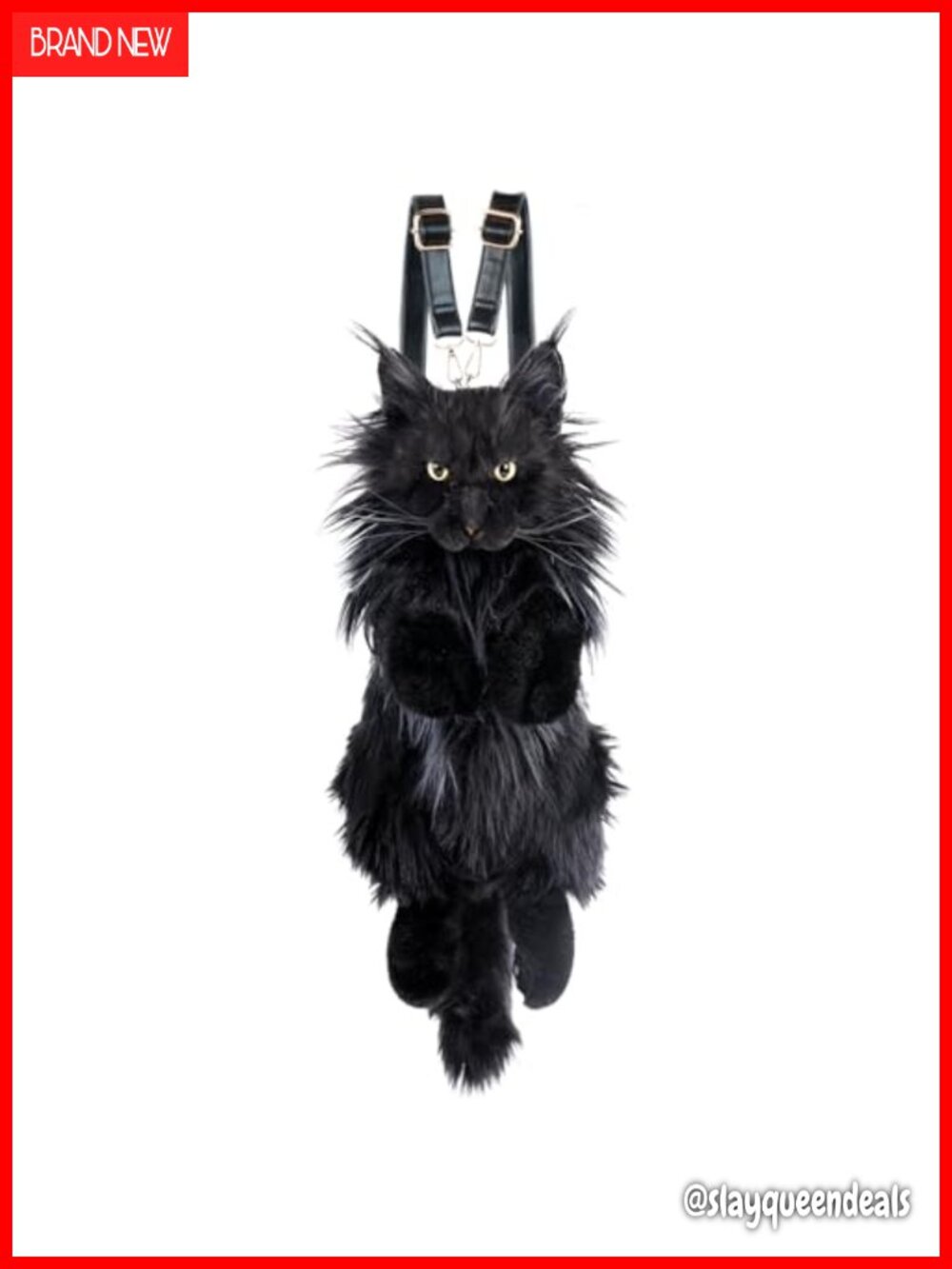 Realistic Cat Plush Backpack Handmade Stuffed Animal Bag with Adjustable Straps